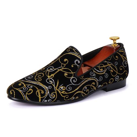 Harpelunde Paisley Men Loafers Slip On Wedding Shoes Velvet Slippers Size 7 14 In Formal Shoes