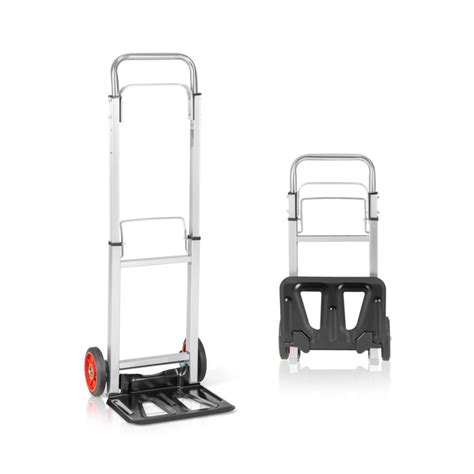 Portable Folding Hand Truck with Telescopic Handle and Wheels - Costway