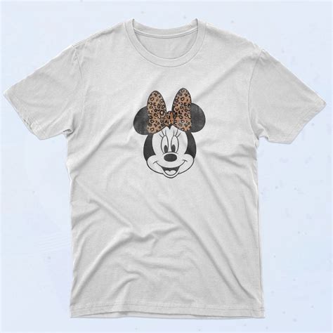 Minnie Mouse Leopard Bow Portrait T Shirt