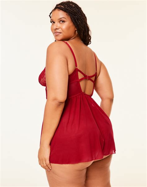 Rae Dark Red Plus Unlined Babydoll X X Adore Me