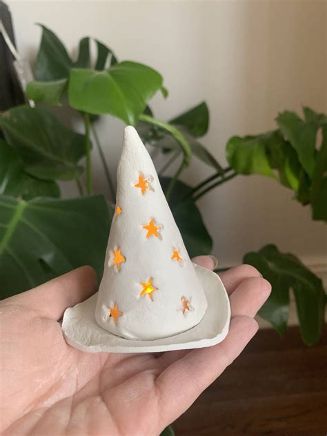 Witches Hat Or Wizards Battery Operated Halloween Tealight Holder