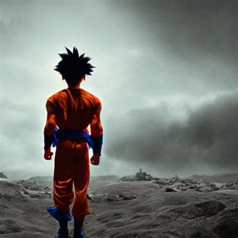 Movie Still Of Son Goku Cyborg Cinematic Composition Stable