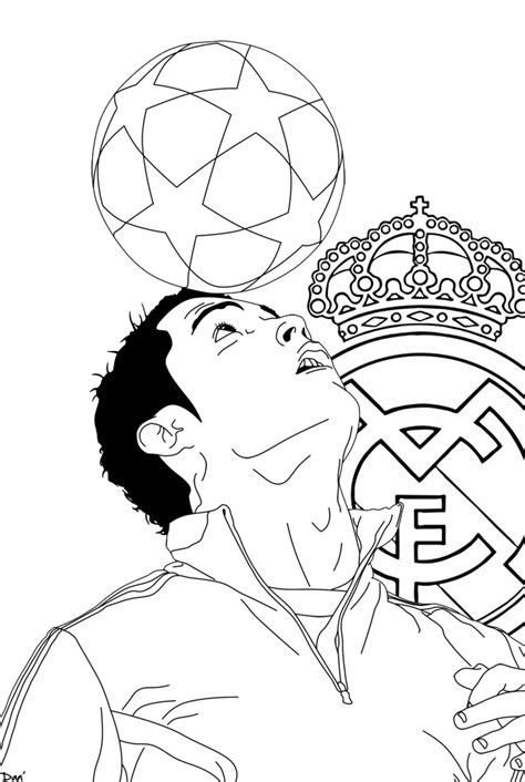 Cristiano Ronaldo Juggling Ball Coloring Page