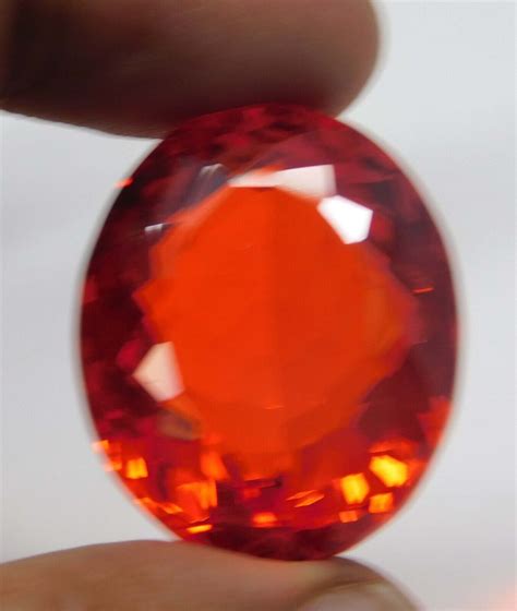 Ct Natural Mexican Red Orange Fire Opal Oval Cut Certified