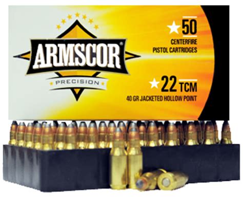 22 TCM 40gr JHP Armscor Precision Ammo Box (50 rds) - 50029PH