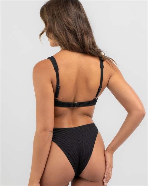 Shop Billabong Summer High Chloe Bralette Bikini Top In Black Sands Fast Shipping Easy