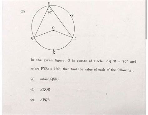 In The Given Figure O Is Centre Of Circle Qpr And M Arc Pyr