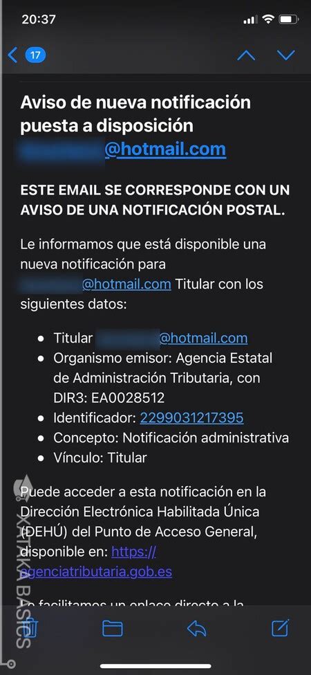 Estafa de falsa notificación de la Agencia Tributaria cómo funciona