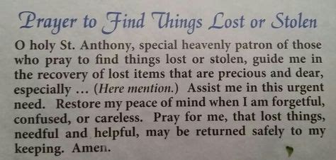 Top 10 prayer to st anthony for lost things ideas and inspiration