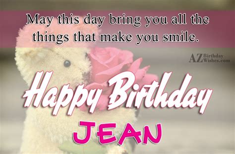 Happy Birthday Jean - AZBirthdayWishes.com