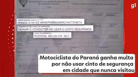 Vídeo Motociclista do Paraná ganha multa por não usar cinto de