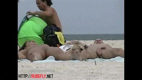 Very Horny Milf Rubbing Boobs In Nude Beach