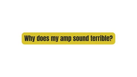 Why Does My Amp Sound Terrible All For Turntables