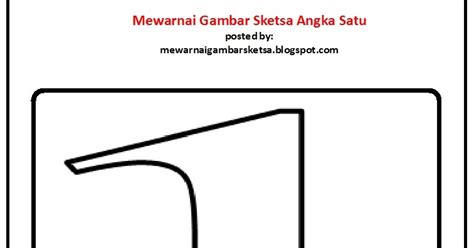 Mewarnai Gambar Mewarnai Gambar Sketsa Kaligrafi Angka Satu