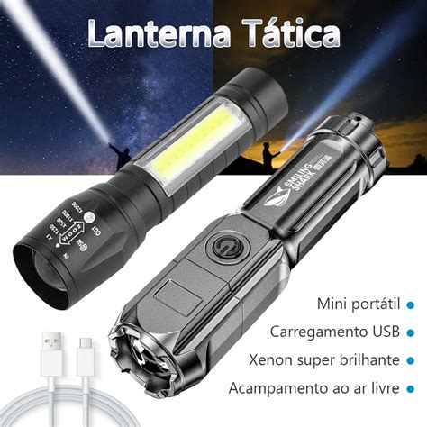 Mini Lanterna T Tica Recarreg Vel Usb Ou Lanterna Noturna Led Port Til