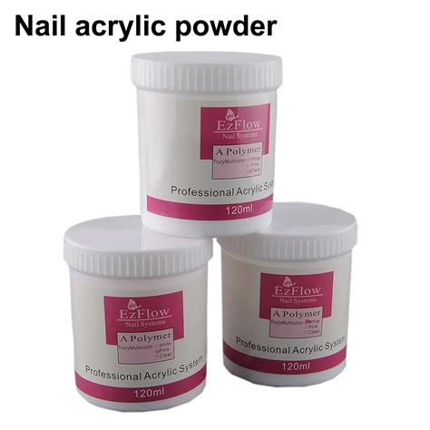 Ezflow 1 Bottle 120g Acrylic Powder Crystal Powder Nail Tips Polymer