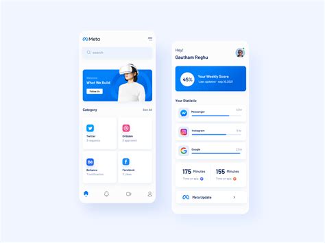 Meta app design by Gautham on Dribbble