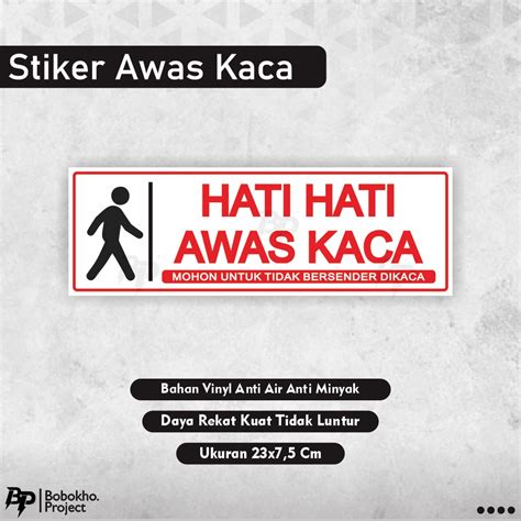 Jual Stiker Awas Kaca Sticker Awas Kaca Stiker Hati Hati Awas Kaca