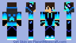 cool blue gamer boy Minecraft Skin