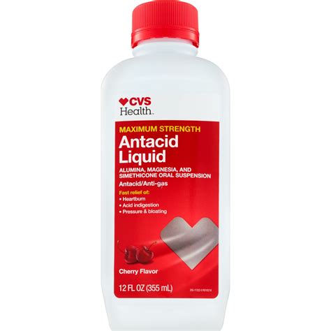 Cvs Health Liquid Plus Anti Gas Antacid Liquid Maximum Strength Cherry