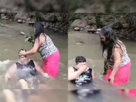 Trending Wife Dipped Husband In Water Badly To Taking Off Ghost