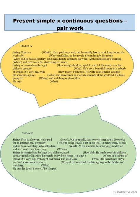 Present tenses questions general gra Français FLE fiches pedagogiques