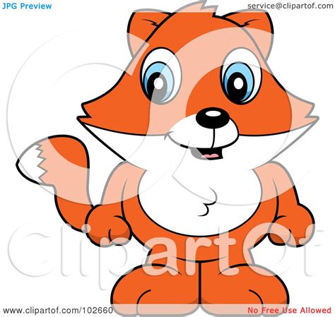 Royalty Free Rf Clipart Illustration Of A Cute Baby Fox Standing By