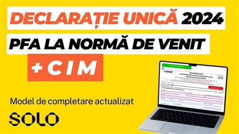 Model Completare Declara Ie Unic Pentru Pfa La Norm De Venit C