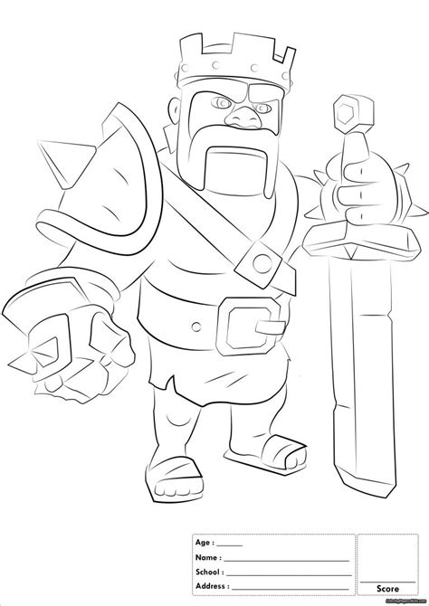 Clash Of Clans Barbarian Coloring Pages Coloringbay