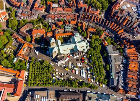 Münster aus der Vogelperspektive Fachwerkhaus und Mehrfamilienhaus