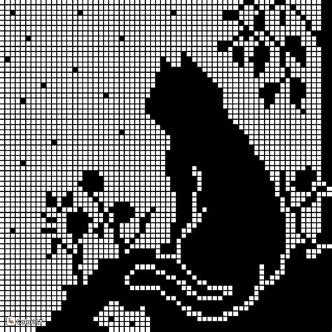 Black Cat Cross Stitch Pattern