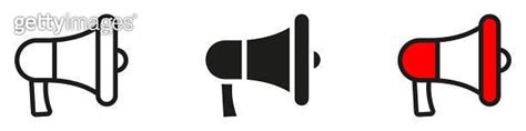 Megaphone Icons Set Electric Megaphone Symbol With Sound Loudspeaker