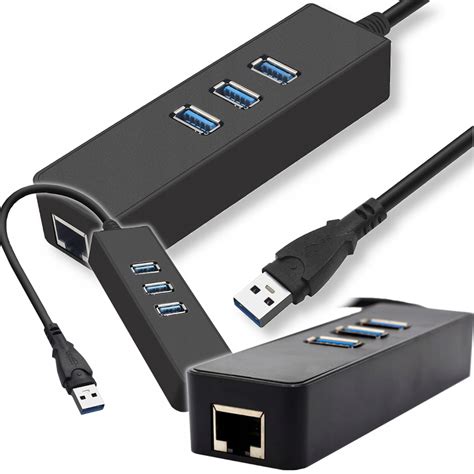 Portowy Hub Usb Ze Z Czem Ethernet Gbps Na Rj Lan X Sklep