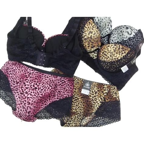 Sexy Leopard Gather Quality Cotton Lingerie Bra Set Female Underwear