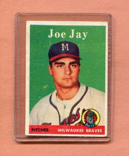 1958 Topps Baseball Card 472 Joe Jay Milwaukee Braves Ebay