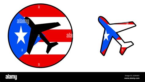 Nation flag - Airplane isolated - Puerto Rico Stock Photo - Alamy