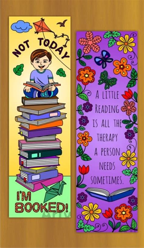 Set Of Coloring Bookmarks With Quotes About Books And Reading Cute