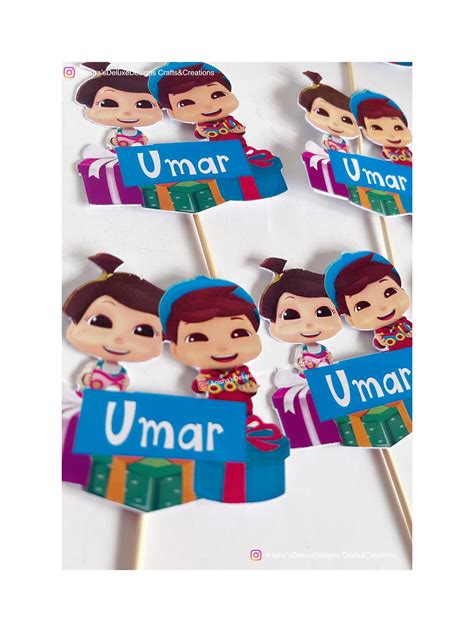 Omar And Hana Cupcake Toppers Birthday Parties Celebrations Etsy Uk