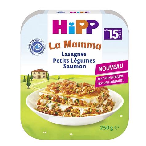 La mamma lasagnes petits légumes saumon BIO dès 15 mois Hipp 250 g