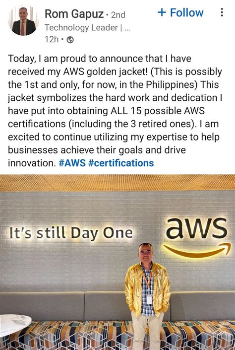 Apc Alumnus Rom Gapuz Earns Aws Gold Jacket For Software Engineering Excellence National