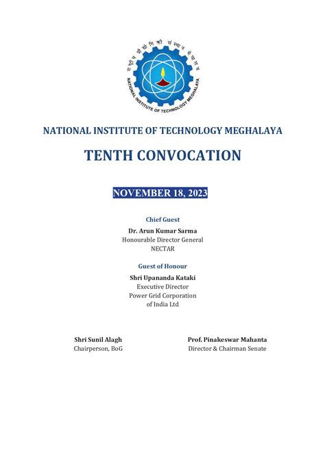 10th Convocation 2023 National Institute Of Technology Meghalaya