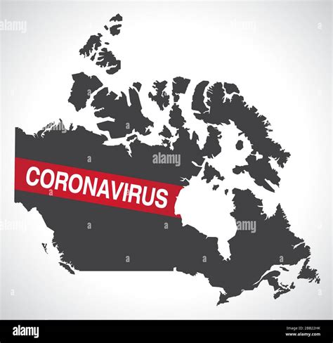 Canada map with Coronavirus warning illustration Stock Vector Image & Art - Alamy