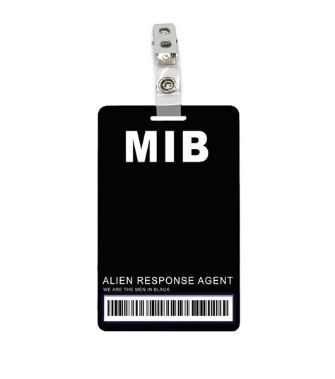 Mib Men In Black Id Badge Pvc Black Men Mib Id Card Template