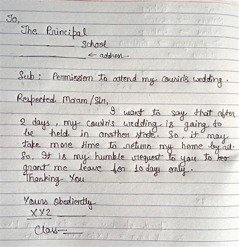 Write A Letter To The Principal Of Your School Requesting Him To