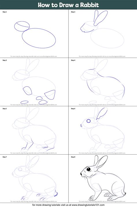 How To Draw A Rabbit Printable Step By Step Drawing Sheet