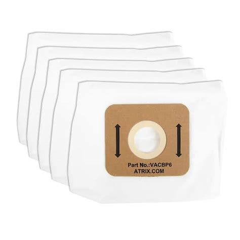 Atrix Hepa Filter Replacement Bags 5 Packages Vacbp6 5p The Home Depot