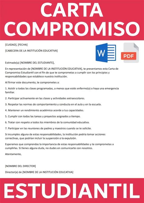 Carta Compromiso Ejemplos Tipos Modelos En Word Y Pdf