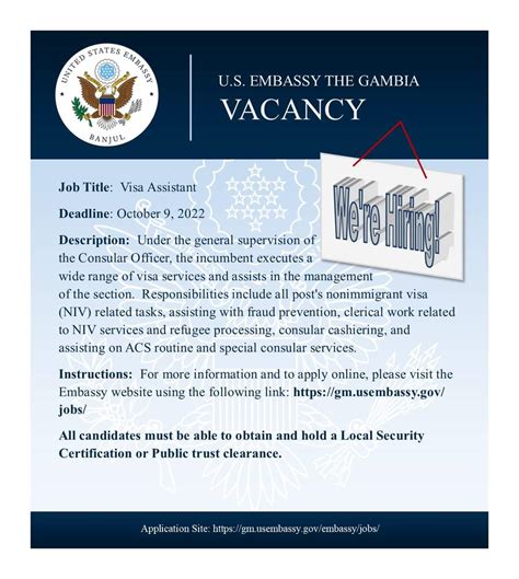 U S Embassy Banjul On Twitter The U S Embassy In Banjul Is Seeking Eligible And Qualified