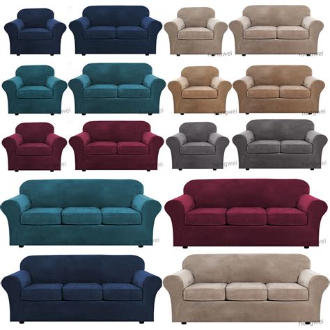 Stretch Velvet Plush Sofa Covers Couch Chair Slipcover Protector