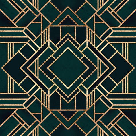 Art Deco II by Elisabeth Fredriksson - canvas print Art Deco Patterns ...